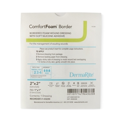 Dermarite Silicone Foam Dressing ComfortFoam Border 2 x 2