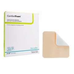 Dermarite Foam Dressing ComfortFoam 6 X 8 Inch Without Border Film Backing Silicone Face Rectangle Sterile