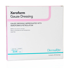 MON946775EA - Dermarite - Impregnated Dressing DermaRite 2 x 2" Gauze xeroform / Petrolatum Sterile, 1/EA