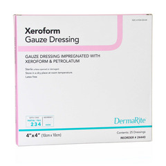 Dermarite Impregnated Dressing4 X 4 Inch Gauze Xeroform / Petrolatum Sterile