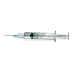Duopross Meditech Syringe with Hypodermic Needle Baksnap&reg; 3 mL 23 Gauge 1 Inch Detachable Needle Retractable Needle, 100 EA/BX, 12BX/CS