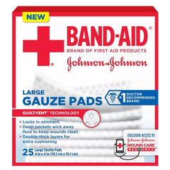 Johnson & Johnson Pad Gauze Band-Aid 4X4 25/BX, 24 EA/BX