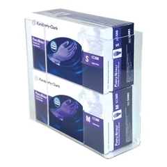 Unimed Glove Box Holder Horizontal Mounted 2-Box Capacity Clear 3-1/2 X 9-1/2 X 11 Inch Acrylic, 1/EA