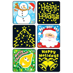 Medibadge Kids Love Stickers&reg; 75 per Box Merry Christmas Glow-In-The-Dark , Assorted Sticker 2-1/2 Inch, 90/BX