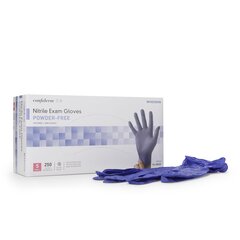 McKesson Exam Glove Confiderm NonSterile Powder Free Nitrile Textured Fingertips Blue Small Ambidextrous, 250 EA/BX