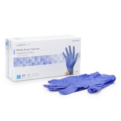 McKesson Exam Glove Confiderm NonSterile Powder Free Nitrile Textured Fingertips Blue Large Ambidextrous, 250 EA/BX