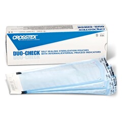 SPS Medical Supply Sterilization Pouch Duo-Check Ethylene Oxide (EO) Gas / Steam 8 X 16 Inch Transparent / Blue Self Seal Paper / Film, 1000/CS