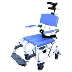 Alimed Commode / Shower Chair Healthline&reg; EZee Life Tilt Padded Flip-Back Arms Aluminum Frame Padded Backrest 18 Inch Seat Width 300 lbs. Weight Capacity, 1/EA