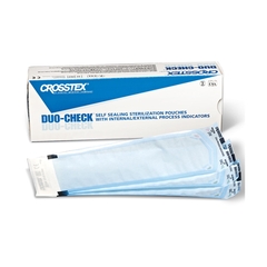 SPS Medical Supplies Sterilization Pouch Duo-Check Ethylene Oxide (EO) Gas / Steam 5-1/4 X 10 Inch Transparent / Blue Self Seal Paper / Film, 200/BX