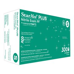 Sempermed USA Exam Glove StarMed Plus Small NonSterile Nitrile Standard Cuff Length Textured Fingertips Blue Chemo Tested, 3000/CS