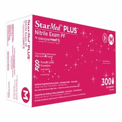Sempermed USA Exam Glove StarMed Plus Medium NonSterile Nitrile Standard Cuff Length Textured Fingertips Blue Chemo Tested / Fentanyl Tested, 3000 per Case