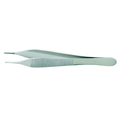 McKesson Dressing Forceps Argent™ Hudson-Ewald 4-3/4 Inch Length Surgical Grade Stainless Steel NonSterile NonLocking Thumb Handle Straight Serrated Tips