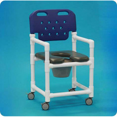 Innovative Products Commode / Shower Chair Economy Fixed Arms PVC Frame With Backrest 21 Inch Seat Width 300 lbs. Weight Capacity, 1/EA