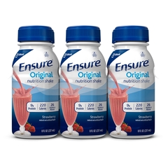 Abbott Nutrition Ensure Original Nutrition Shake, Strawberry, 8-ounce bottle