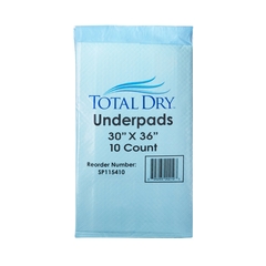 Secure Personal Care Products Underpad TotalDry™ 30 X 36 Inch Disposable Fluff / Polymer Heavy Absorbency
