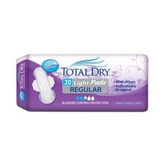 Secure Personal Care Products Bladder Control Pad TotalDry™ 11 Inch Length Moderate Absorbency Polymer Female Disposable