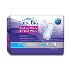 Secure Personal Care Products Bladder Control Pad TotalDry™ 13-3/4 Inch Length Moderate Absorbency Polymer Female Disposable