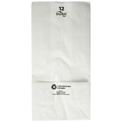 RJ Schinner Co Grocery Bag Duro&reg; White Virgin Paper #12, 500/CS