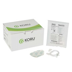 KORU Medical Systems Sub-Q Infusion Set HIgH-Flo™2 2 X 24 Gauge 12 mm 24 Inch Tubing Without Port, 10/BX