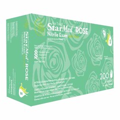 Sempermed USA Exam Glove StarMed Rose Small NonSterile Nitrile Standard Cuff Length Textured Fingertips Pink Not Rated, 200 per Box