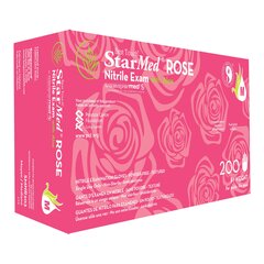Sempermed USA Exam Glove StarMed&reg; Rose Medium NonSterile Nitrile Standard Cuff Length Textured Fingertips Pink Not Rated