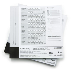 McKesson Urine Reagent Test Strip Recording Pad McKesson Consult For use with McKesson CONSULT&reg; 10SG Urine Reagent Strips (MFR # 121-10SG)
