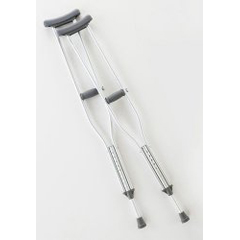 Cardinal Underarm Crutches Youth 4 Foot 6 Inch to 5 Foot 2 Inch User Height Aluminum Frame 300 lbs. Weight Capacity
