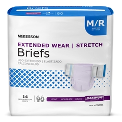 McKesson Adult Incontinent Brief McKesson Extended Wear Tab Closure Medium Disposable Heavy Absorbency