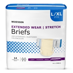 McKesson Adult Incontinent Brief McKesson Extended Wear Tab Closure Large / X-Large Disposable Heavy Absorbency