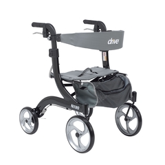 Drive Medical 4 Wheel Rollator Nitro Hemi Black Adjustable Height / Folding Aluminum Frame, 1/EA