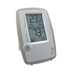 PANTek Technologies Digital Thermometer / Hygrometer Fahrenheit / Celsius 14-&deg; to 158-&deg; F (-10-&deg; to 70-&deg; C) Internal Sensor Flip-out Stand / Hanging Battery Operated, 1/EA