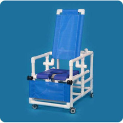 Innovative Products Commode / Shower Chair ipu&reg; Fixed Arms PVC Frame Reclining Backrest 24 Inch Seat Width 300 lbs. Weight Capacity, 1/EA
