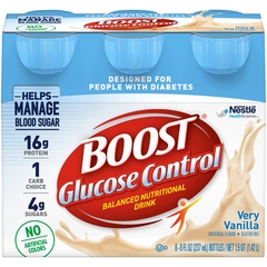 Nestle Healthcare Nutrition Oral Supplement Boost Glucose Control Very Vanilla Flavor Liquid 8 oz. Bottle, 6 EA/PK