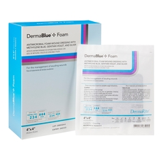 Dermarite Silver Foam Dressing DermaBlue+ Foam 4 x 4