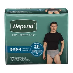 Kimberly-Clark Male Adult Absorbent Underwear Depend&reg; Fresh Protection Waistband Style Small / Medium Disposable Heavy Absorbency