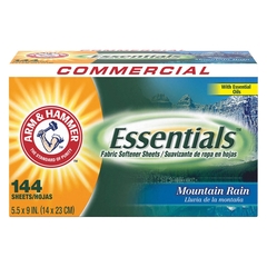 RJ Schinner Co Fabric Softener Arm & Hammer Essentials 144 Count Box Sheet Mountain Fresh Scent, 144/BX