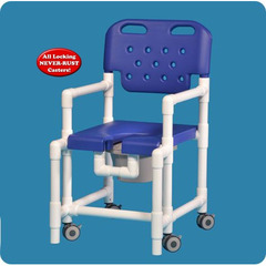 Innovative Products Commode / Shower Chair Elite Fixed Arm PVC Frame With Backrest 17 Inch Clearance