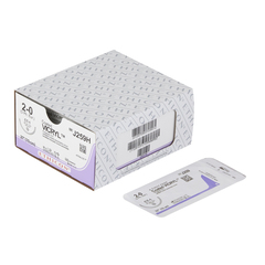 J & J Healthcare Systems Absorbable Suture with Needle Coated Vicryl™ Polyglactin 910 CT-1 1/2 Circle Taper Point Needle Size 2 - 0 Braided