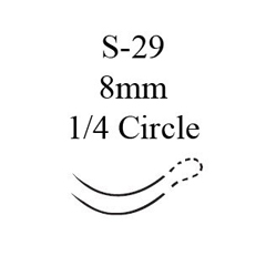J & J Healthcare Systems Absorbable Suture with Needle Coated Vicryl Polyglactin 910 S-29 1/4 Circle Conventional Cutting Spatula Needle Size 6 - 0 Braided