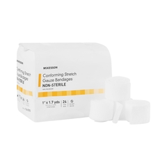 McKesson Conforming Bandage McKesson Polyester 1 Inch X 1-7/10 Yard Roll Shape NonSterile