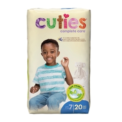 First Quality Cuties&reg; Diapers, Over 41 lbs. Size 7, 80/CS