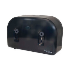 Morcon Valay Plastic Mini Jumbo Bath Tissue Dispenser, Two Rolls, 9.75 x 15.87 x 5.25, Black