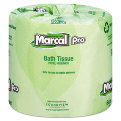 MarcalPro 100% Recycled Bathroom Tissue, Septic Safe, 2-Ply, White, 240 Sheets/Roll, 48 Rolls/Carton