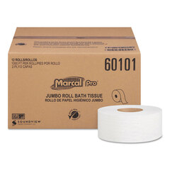 Marcal 100% Recycled Bathroom Tissue, Septic Safe, 2-Ply, White, 3.3