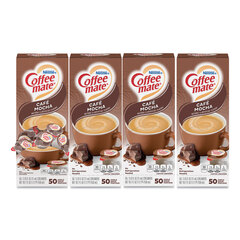 Nestle Liquid Coffee Creamer, Cafe Mocha, 0.38 oz Mini Cups, 50/Box, 4 Boxes/Carton, 200 Total/Carton