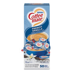Nestle Liquid Coffee Creamer, French Vanilla, 0.38 oz Mini Cups, 50/Box