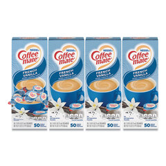 Nestle Liquid Coffee Creamer, French Vanilla, 0.38 oz Mini Cups, 50/Box, 4 Boxes/Carton, 200 Total/Carton