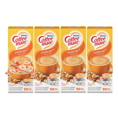 Nestle Liquid Coffee Creamer, Hazelnut, 0.38 oz Mini Cups, 50/Box, 4 Boxes/Carton, 200 Total/Carton