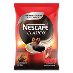 Nestle Clasico Dark Roast Instant Coffee, 8 oz, 12/Carton