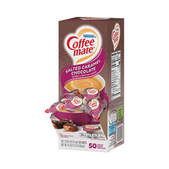 Nestle Liquid Coffee Creamer, Salted Caramel Chocolate, 0.38 oz Mini Cups, 50/Box